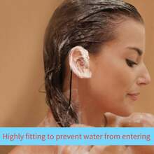 100/200pcs Disposable Stretchable Ear Covers, Minimalist Design, Protect Ears, Prevent Water From Entering Ears, Shower Ear Covers, Transparent Ear Covers, Swimming, Hair Styling, Hair Dyeing, Perming, Bathing, Hair Washing, Ear Protection - Earmuffs - View 8
