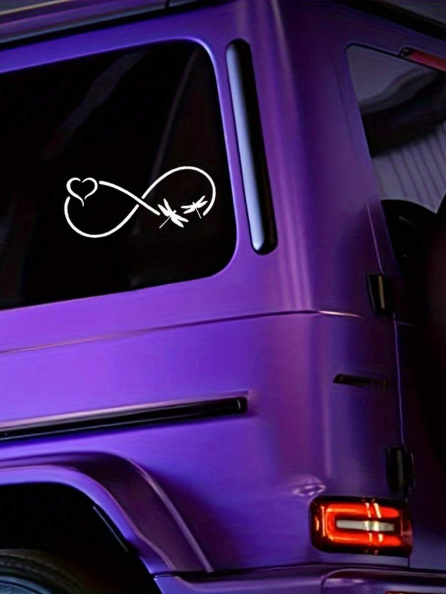 1 miếng dán decal vinyl hình trái tim chuồn chuồn vô cực chống thấm nước dùng cho máy tính xách tay, xe tải, điện thoại, xe hơi, cửa sổ, tường, cốc, thuyền câu cá, ván trượt. - Trái tim chuồn chuồn - Xem 1