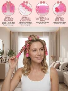 2/4pcs Left/Right Wave Pink Curling Iron, Women Convenient ABS Material Spiral Curler, Damage-Free Wet Use, Compact & Portable For Home, Travel Hair Styling Tool Kit - Multicolor - View 3