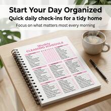 1本 My Pretty Home Planner 復古居家插畫螺旋筆記本，家務管理日程日記，學生/辦公日常規劃手帳，學校用品 - A5 - 查看 9