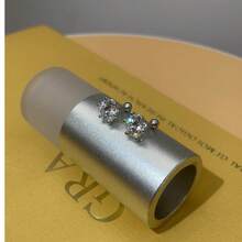 Women Stud Earrings - 5mm鋯石 - 查看 6