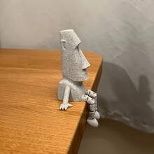3D Movable Moai Statue Sculpture, Warm Home Decor, Desktop Focal Point, Symbol Of Love, Suitable For Anniversary, Wedding, Valentine's Day Gifts, Applicable For Living Room And Bedroom Desk Decoration - Statue - View 5