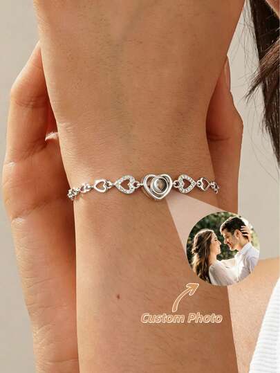 1 chiếc vòng tay chiếu hình tùy chỉnh dành cho nữ, vòng tay ảnh cá nhân hóa, trang sức vòng tay chiếu hình ảnh nhiều màu sắc tùy chỉnh, vòng tay chiếu hình ảnh hình trái tim thời trang, trang sức quà tặng sinh nhật cho bạn gái, vòng tay ảnh đôi tùy chỉnh cho các cặp đôi, vòng tay chiếu hình ảnh hình trái tim, quà tặng vòng tay ảnh cá nhân hóa cho bạn bè, trang sức ảnh kỷ niệm, quà tặng ảnh tùy chỉnh cho Giáng sinh