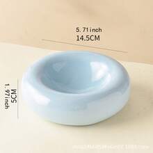 Large-Sized Doughnut-Shaped Ceramic Pet Bowl - Fashionable Snack And Water Bowl. Large-Capacity Non-Tip-Prone Simple Cat Food Bowl - Easy To Clean - Suitable For Small To Medium-Sized Pets - Wide-Edge Spill Prevention Design - Beautiful Pet Food Bowl - 100ml - View 8