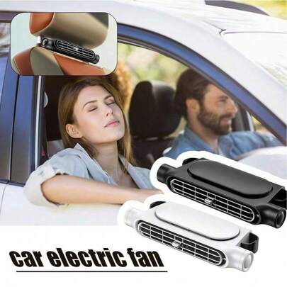 Mini Car Mounted Seat Back Cooling Fan Portable Vehicle Fan 3 Speed Headrest Silent Cooler Car Seat Cooling Fan For SUV RV Truck Sedan Mini Seat Fan For Office For Kids