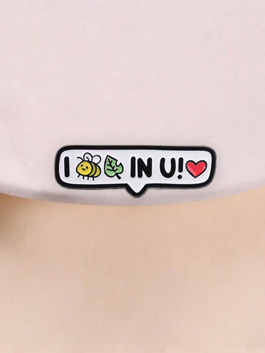 Insignia de esmalte con juego de palabras "I Bee Leaf In You", diseño humorístico único, idea de regalo perfecta, material de esmalte duradero, ideal para amantes de los accesorios