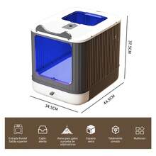 Large Foldable Cat Litter Box With Integrated Disinfection System And Activated Carbon Filter. Ideal For Small Spaces In Apartments And Modern Homes. Easy To Assemble And Store Without Tools Thanks To Its Smart Space-Saving Design Offers Maximum Hygiene With Every Use. Comfortable And Mess-Free Experience For Your Pet With Wide Side Access And Non-Slip Base For Greater - Apricot - View 2