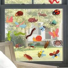 1pc Realistic Insect Window Stickers, Assorted Bugs And Beetles Decals, Removable No Glue Needed Visual Trick Static Cling For Home Or Kids Room Glass, Nature Study Or Science Classroom, Porch Or Storefront Window Prank - Multicolor - View 10