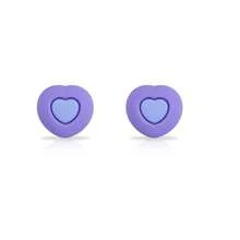 Tapas de silicona para joystick de controlador, diseño de corazón morado y negro, tapas con forma de seta para controlador One - Ver 8