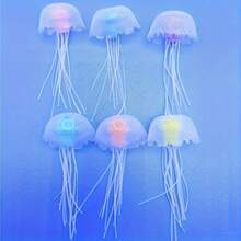 3件組螢光夜光逼真水母水族箱裝飾，鮮豔螢光漂浮水母，人造珊瑚礁飾品 - A - 查看 7