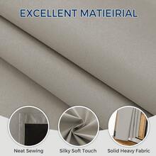 4 Panels 100% Blackout Curtains For Living Room Bedroom, Rod Pocket Light Blocking Window Curtains, Thermal Insulated Drapes Privacy Protection For Bathroom, All Seasons Home Decor. - Khaki - View 5