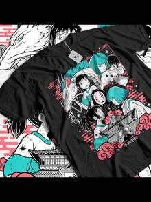 Camisetas Y2K nuevas 2026Mysterious Spirit Girl Anime Graphic T‑Shirt, Japanese Magical Tale Inspired Casual Gift Tee, All Sizes Available,blusas para mujer,playeras de mujer,blusas,playeras de hombre,playera de hombre,vestidos casuales para mujer elegante,Camiseta estampada,camisas para niño,playeras de niño,tops para adolescentes,conjuntos para niña - Negro - Ver 6