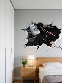Hasbro 3D Break-Through Wall Stickers, 4PCS Galactic Peel & Stick Wall Decals For Home Decor,Bring The Epic Magic Of The Galaxy Straight Into Your Living Space With This Set Of 4 Themed Wall Stickers, Featuring A Stunning 3D Break-Through Design That Makes Iconic Characters And Scenes Appear To Burst Right Out Of Your Wall. - Wall Sticker - View 2