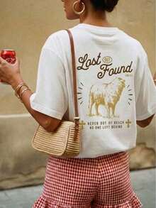 Women's Black Short Sleeve T-Shirt 2026 - Hands In Prayer And "Prayer Works" Print - Vintage Style Faith Streetwear - Summer Casual T-Shirt. - 白色 3 - 查看 3