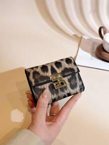 Women's Accordion Card Holder, Glossy Crocodile Embossed With Metal Decor, Multi-Card Slots & Wallet All-In-One - Grey - View 7