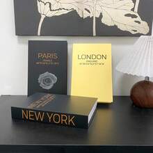 3pcs/Set Decorative Faux Books, Metallic Foil Finish, Realistic Appearance, Suitable For Home Decor, Coffee Table, Bookshelf, Fireplace Mantel, TV Cabinet - 3pcs - View 3