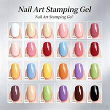 24 Colors Nail Patting Gel Palette | Solid Cream Pudding Gel For Gradient & Stamping Nail Art ,Viral On TikTok⁢ | Mixable & Buildable | Perfect For French Tips, Ombre & Nail Art Designs | 24 Shades Set - 彩色 - 查看 4