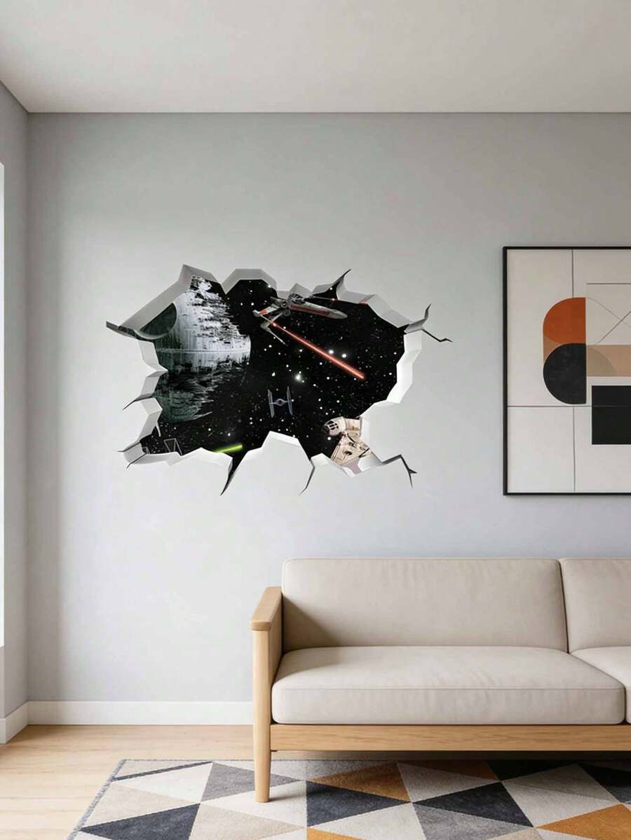 Hasbro 3D Break-Through Wall Stickers, 4PCS Galactic Peel & Stick Wall Decals For Home Decor,Bring The Epic Magic Of The Galaxy Straight Into Your Living Space With This Set Of 4 Themed Wall Stickers, Featuring A Stunning 3D Break-Through Design That Makes Iconic Characters And Scenes Appear To Burst Right Out Of Your Wall. - Wall Sticker - View 1