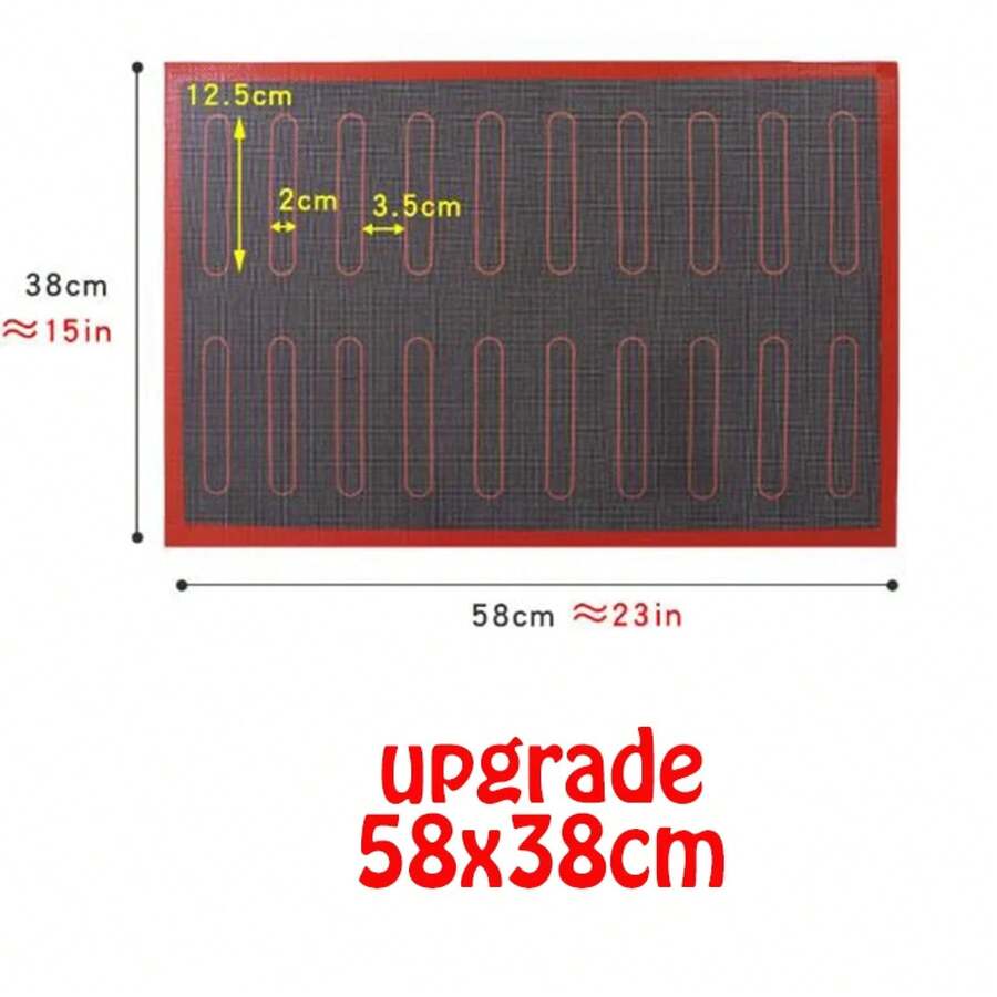 Perforated Silicone Baking Mat, Non-Stick Oven Liner, Baking Tool For Cookies/Bread/Macarons, Baking Kitchen Utensil Accessories - 更新尺寸 58x38厘米 - 查看 1