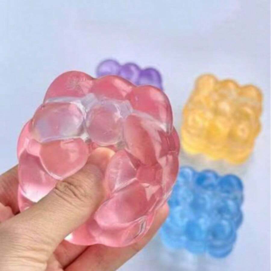 1 pieza Nuevo juguete cubo de estrés de malta exprimible, juguete antiestrés de malta ultra delgado exprimible, 1 pieza juguete cubo de agua de rebote lento suave, textura de uva, rebote lento, duradero, adecuado para estudiantes/adolescentes/adultos, regalo ideal de sorpresa festiva para aliviar el estrés, regalo de vacaciones/cumpleaños, regalo de Halloween, regalo de Navidad, regalo de Nochebuena - Multicolor - Ver 1