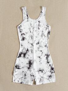 Mono sin mangas con efecto tie-dye para el verano - Blanco - Ver 3