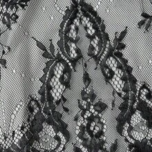 guangzhougaolangshangmao  MOD Vestido mini de verano de moda con cuello redondo y manga corta, con parches de encaje - Negro - Ver 7