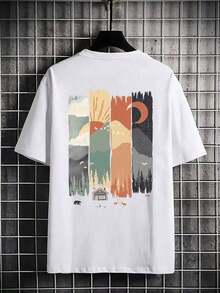 Camiseta gráfica para hombre de talla grande, ropa de playa de verano, camiseta de manga corta de corte holgado para talla grande - Blanco - Ver 2