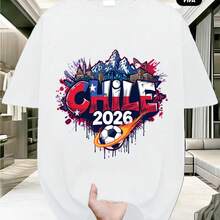 Official 2026 World Cup Men's Jersey - Designed For The National Teams Of The USA, Canada, And Mexico, Short Sleeve, Crew Neck, Casual Style, With Bright Stripes And Lustrous Finish, Machine Washable, Suitable For Events, Daily Wear, And As A Gift For Football Fans. - 白色 - 查看 6