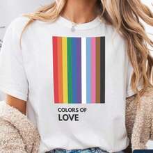 Love Wins Pride T-Shirt, LGBTQ T-Shirt With Rainbow Heart, Equality T-Shirt, Pride Month T-Shirt, Love Wins Graphic T-Shirt, LGBTQ Gift, Rainbow Pride T-Shirt, Breathable And Comfortable. - 白色 2 - 查看 7