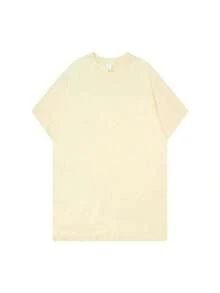 Women's Crew Neck T-Shirt With  Anime Letter Print, Simple Design, Comfortable And Breathable, Suitable For Casual And Versatile Daily Wear, Showing A Natural And Elegant Style, A Must-Have For Summer Parties, Local Shipping, Dragonfly Rose 100% Pure Cotton. - 杏色 - 查看 3