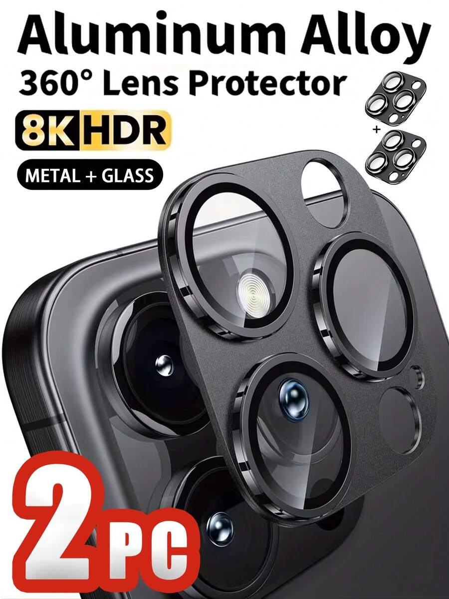 Navigator Bộ 2 miếng dán bảo vệ ống kính camera màu đen, kính cường lực + khung kim loại, độ trong suốt cao, độ cứng cao, cho hình ảnh rõ nét, chống va đập, chống trầy xước, chống bám vân tay và dầu mỡ, tương thích với iPhone 17/17 ProMax/16 ProMax/15 ProMax/14 ProMax/13 ProMax/12 ProMax/17 Pro/16 Pro/15 Pro/14 Pro/17 Air/16/15/14/13/12/11 Series