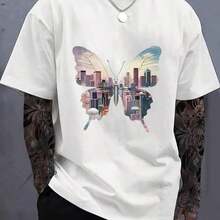 Camiseta ajustada para mujer con estampado creativo de lápiz y regla con letras en inglés, top casual de verano para la vuelta al cole, transpirable y cómoda. - Blanco 2 - Ver 6