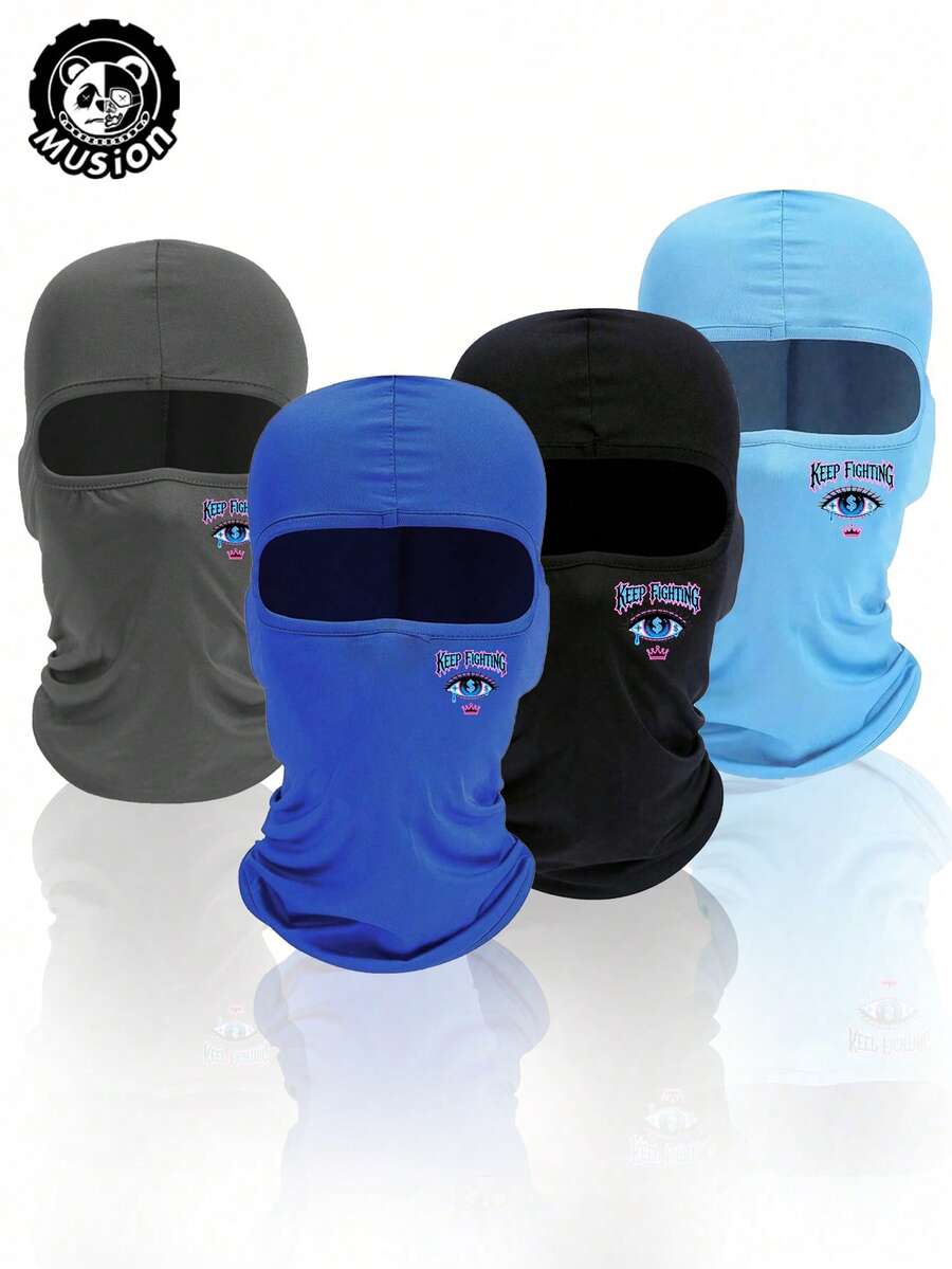 Musion 1 pièce Masque de visage cagoule Keep Fighting Dollar Eye, cagoule respirante et coupe-vent pour hommes et femmes, masque de ski de protection solaire pour sports de plein air - Multicolore - Voir 1