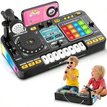 3-6 Years Old Kids DJ Mixing Console Toy, With DJ Turntable, Game Mode, Light Speed Control And Microphone, Suitable DJ Mixing Set Gift For Boys And Girls - DJ Turntable - View 5