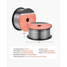Flux Core MIG Welding Wire, E71T-11 0.035-Inch 1 LBS, Gasless Mild Steel Welding Wire With Low Spatter For All Position Arc Welding, Self-Shielded For Outdoor Use (Pack Of 2 Rolls) - E71T-11 0.035-inch 1 LBS, 2 Rolls - 查看 11