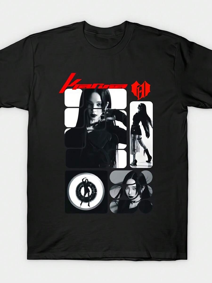 Camiseta vintage de estilo americano para el verano, una camiseta divertida con estampado que es adecuada tanto para hombres como para mujeres, garantizando comodidad.Presenta un diseño atractivo y es duradera.Esta camiseta es un excelente regalo para cualquier ocasión.camisas de mujer sudaderas para mujer sueter blusa casual mujer verano vestidos de graduación - Negro - Ver 1
