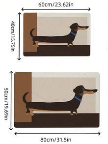 1pc Crystal Velvet Minimalist Dachshund Print Felt Floor Mat, Adds Fun To Entryway, Suitable For Entryway/Kitchen/Bathroom/Bedroom/Living Room, Luxurious Material, Modern Minimalist Style - A - View 7