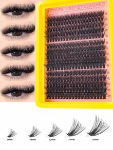280/300 C Curl Cụm mi giả riêng lẻ, Mi giả lông chồn dày, mềm mại, Mi nối, Cụm mi trang điểm, Mi giả riêng lẻ, Mi giả, Mi giả - C - Xem 3