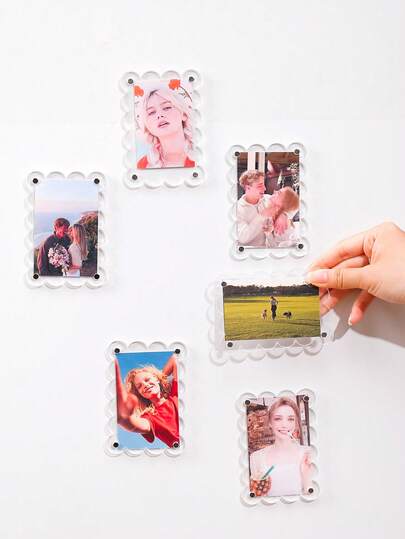 1 Set Magnetic Photo Frame, Clear Acrylic Blank Frame, 3-Inch Instant Photo Stand, Magnetic Fridge Sticker, Horizontal & Vertical, Mini Size Photo Display, Easy To Replace Fridge Sticker, Suitable For Kitchen, Office Cabinet, Birthday & Holiday Gift