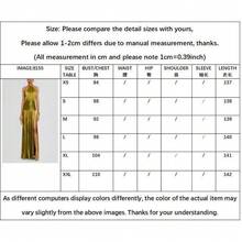 Vestido sin mangas plisado tono metalico con tirante alto y abertura para fiestas - Dorado - Ver 5