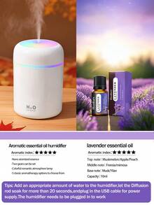 USB Powered Ultrasonic Aromatherapy Diffuser, Mini Cold Mist Humidifier With Colorful Gradient Ambient Light, Compatible With Multiple Essential Oils, Quiet Desktop Aroma Diffuser; Suitable For Home, Bedroom, Dorm, Office Decoration; Black / White / Pink 3 Colors Available, Perfect Gift For Women's Birthday, Valentine's Day And Other Holidays. - Multi-fragrant - View 15