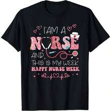 This Is My Week, Nurse's Week 2025 T-Shirt, Relaxed Style, Sizes S-4XL, Breathable And Comfortable. - 黑色 5 - 查看 7