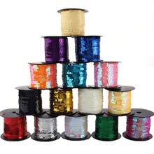 Pita Payet Warna-warni 100 Yard/Gulungan, Pita Payet Bulat Datar Mengkilap - Payet Berkilau Laser, Cocok untuk Jahitan Pita DIY, Aksesoris Pakaian, Kerajinan Putri Duyung, Dekorasi Kemasan Hadiah, Dekorasi Liburan - payet - View 6