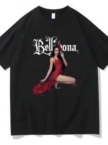 playeras de mujer Kenias Os Belladona Album Merch T Shirt Men Women Casual Oversized T-Shirt Fashion High Quality Cotton Comfort T Shirt Streetwear - Negro - Ver 1