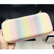 1 pièce Sac de rangement pour Switch arc-en-ciel pastel pailleté, étui rigide EVA rose mignon imperméable avec fermeture éclair pour filles & joueurs pour Switch OLED/NS, sac de rangement protecteur avec 10 fentes pour cartes de jeu - Voir 8