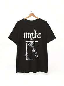 Camiseta de Verano con Estampado Divertido Estilo Americano Vintage| Camiseta Vintage Mist| Camiseta de banda de metal negro| Ropa unisex - Negro - Ver 6