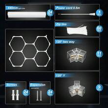 Hexagonal LED Light 5 Lights Ceiling Lamps Workshop Show - White - View 6
