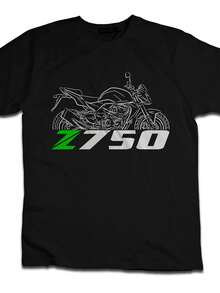 Camiseta Gráfica Vintage para Hombre, Diseño de Motocicleta Z750 2004-2012, 100% Diseño Retro de Moto, con Estampados en Verde y Blanco, Cuello Redondo Casual, Mangas Cortas, Cómoda para Todas las Temporadas (Tallas S-XL) - un Regalo Ideal para Motociclistas, Perfecta para Salidas Nocturnas y Senderismo. - Negro - Ver 6