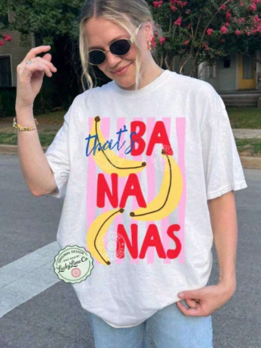 Esa es la camiseta de Bananas, camiseta de frutas de verano, camiseta con chiste de comida, camiseta gráfica retro, camiseta con gráfico de plátano, camiseta de verano. - Blanco - Ver 1