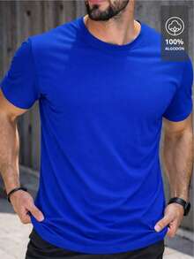 RUN FASTER Men's Printed T-Shirt - Elite Edition | 100% Cotton - 藍色 - 查看 3